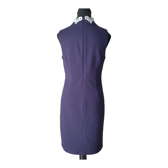 Vince Camuto Navy blue and white embroidered sheath dress - Picture 4 of 9